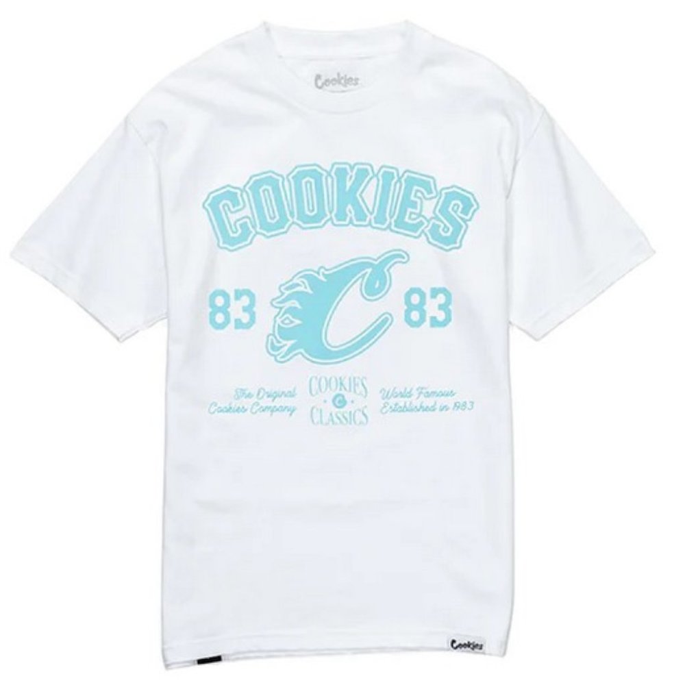 Cookies Breakaway Logo 1 Tee White/Tiffany - Size M